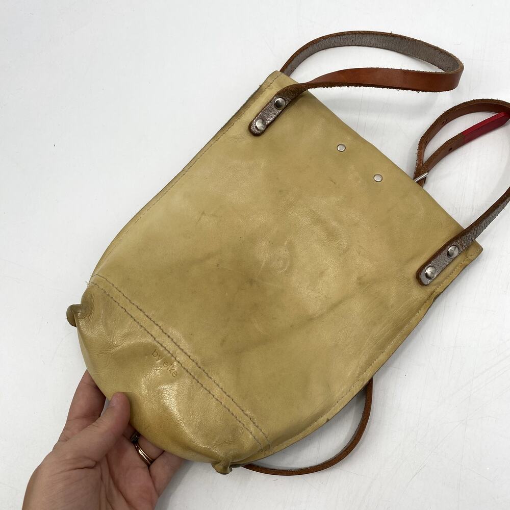 by elke tan leather crossbody satchel purse - Picture 3 of 5